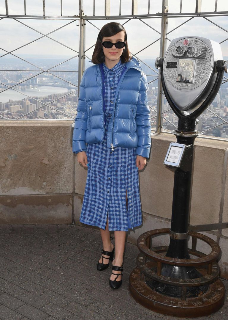 Näitlejatar Millie Bobby Brown sel talvel Empire State Buildingu katusel New York Citys.