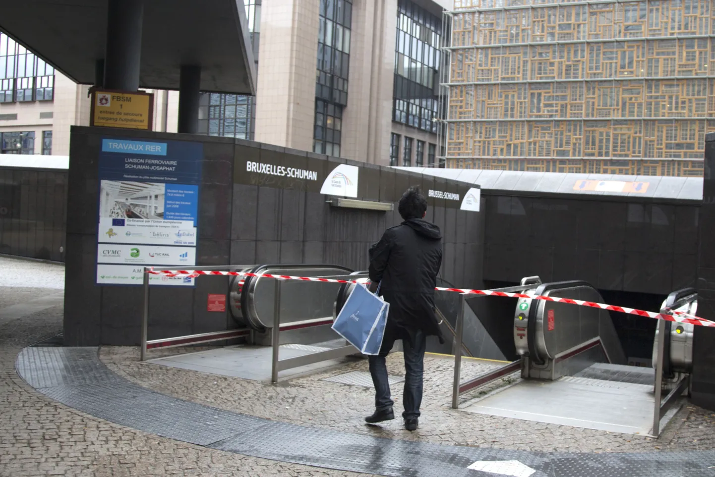 Blokeeritud metroojaam Brüsselis.
