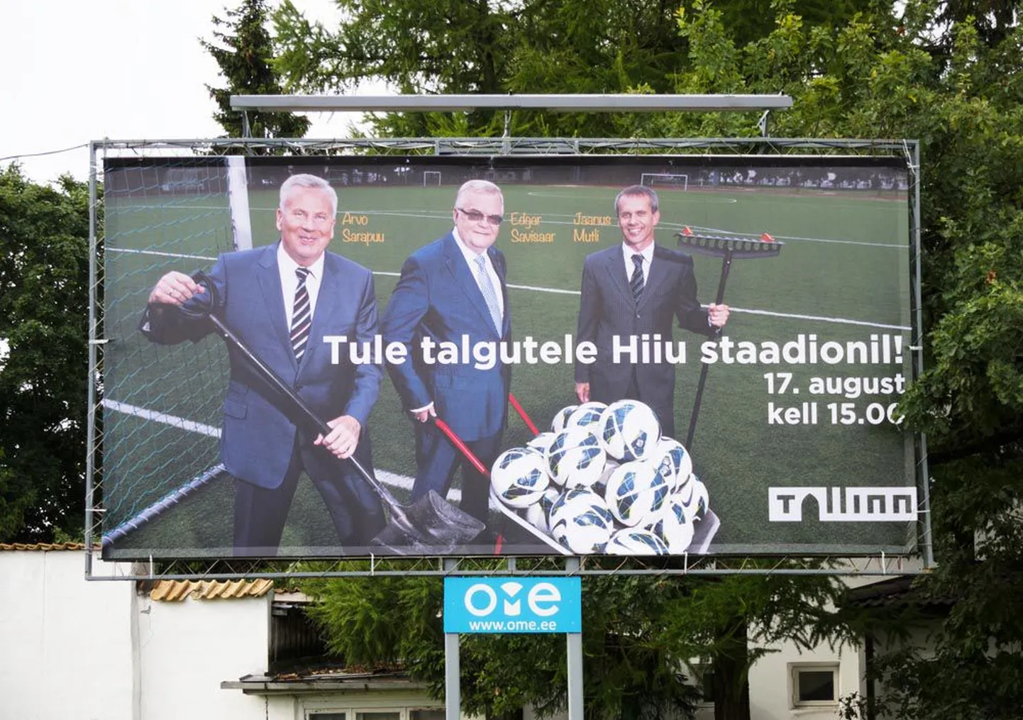 Tänavusügiseste valimiste eel kutsusid keskerakondlastest Tallinna linnajuhid inimesi välireklaamiga heakorratöödele.