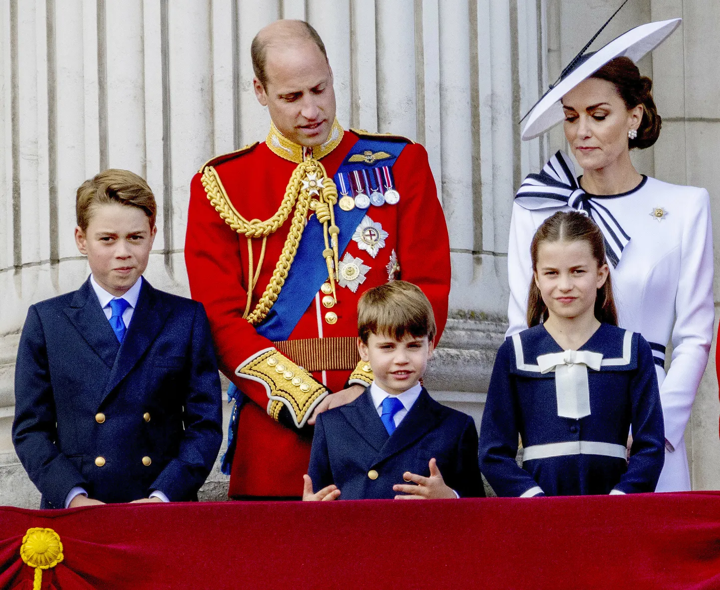 Prints William ja printsess Catherine oma laste prints George'i, prints Louis ja printsess Charlotte'iga 15. juunil 2024.