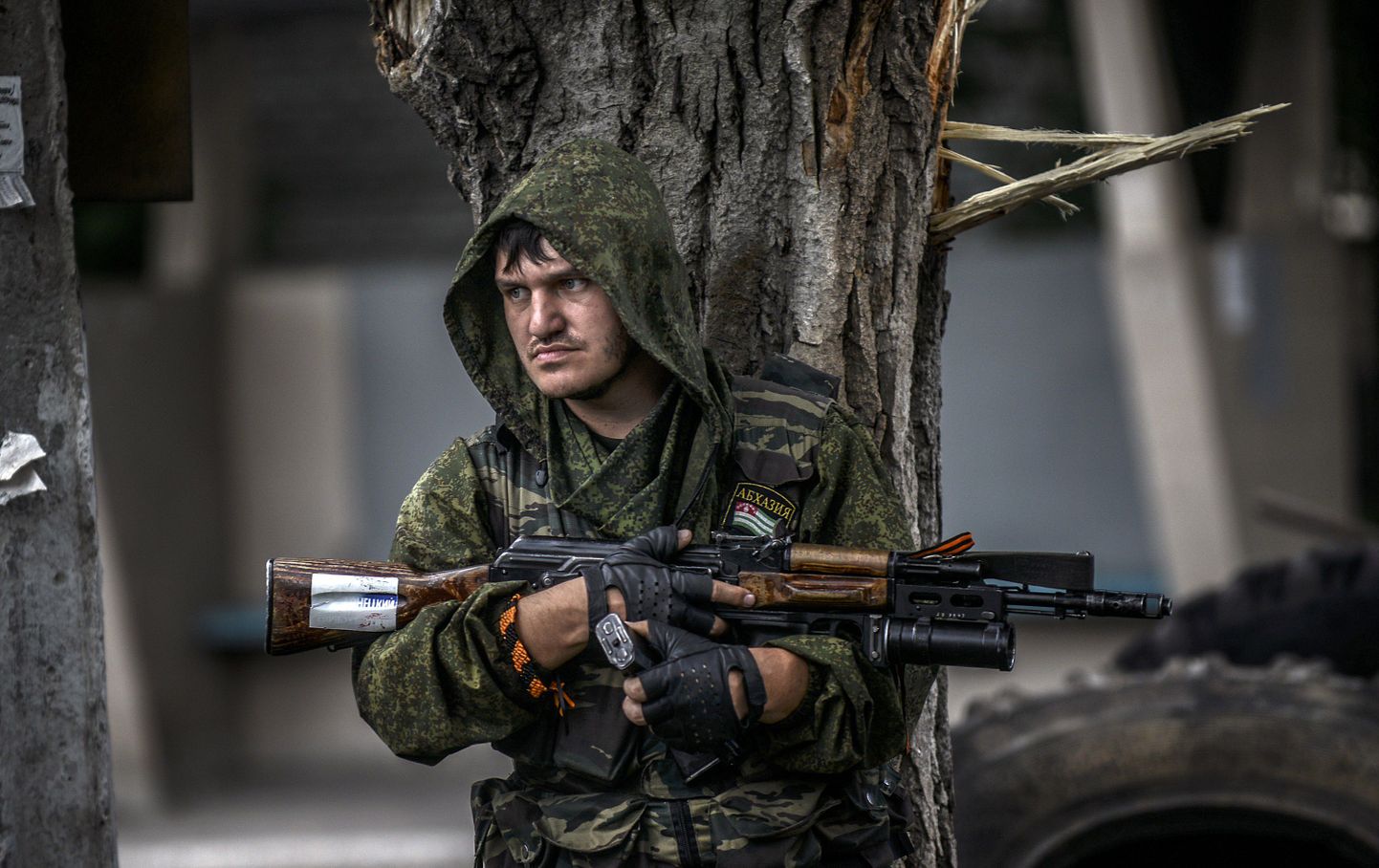 Venemeelne võitleja Donetski lähistel.