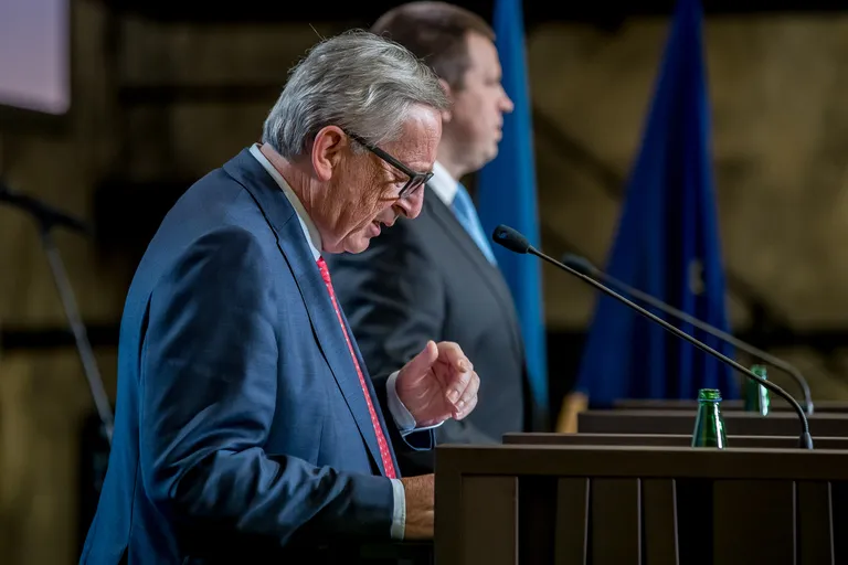 Jean-Claude Junckeri ja Jüri Ratase ühine pressikonverents Tallinnas.