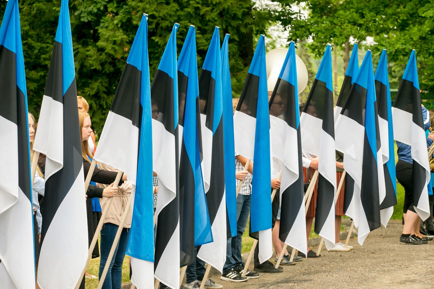 Eesti lipu 134.  aastapäeva tähistamine Sindis. Pilt illustratiivne.