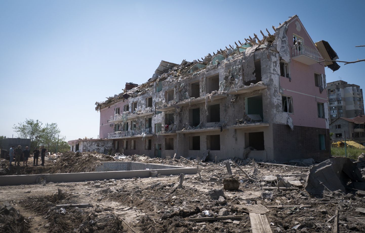 Venelaste poolt lagedaks pommitatud Serhiivka linn Ukrainas