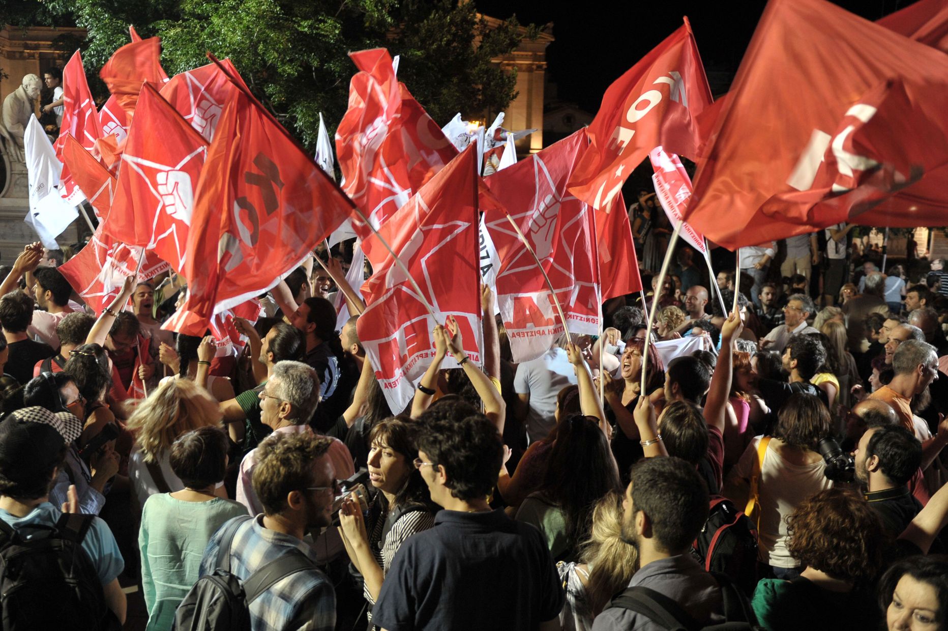 Syriza toetajad.