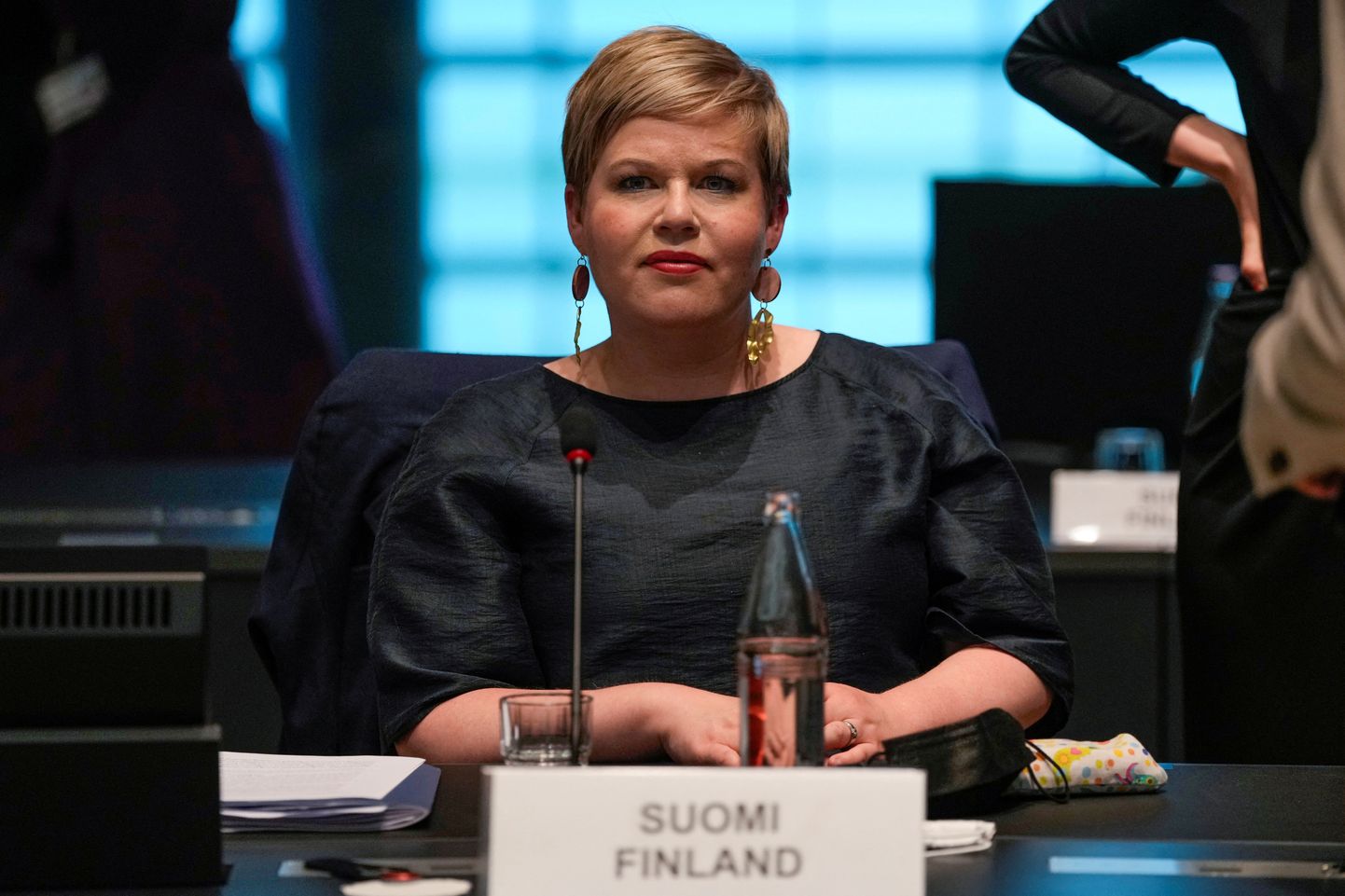 Soome rahandusminister Annika Saarikko 17. juunil 2021 Luksemburgis Eurogroupi rahandusministrite kohtumisel