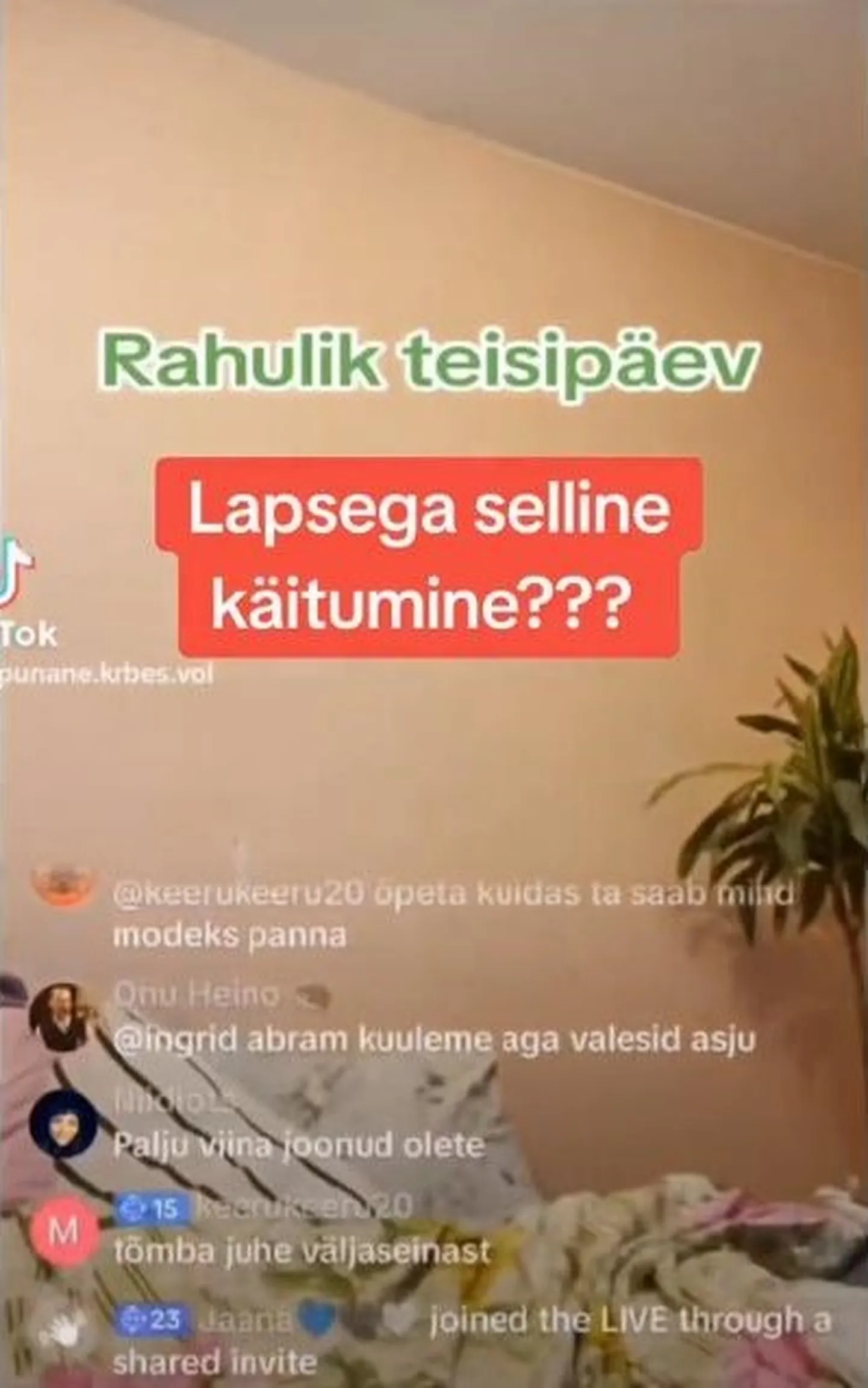 Vägivaldse sisuga video TikTokis.