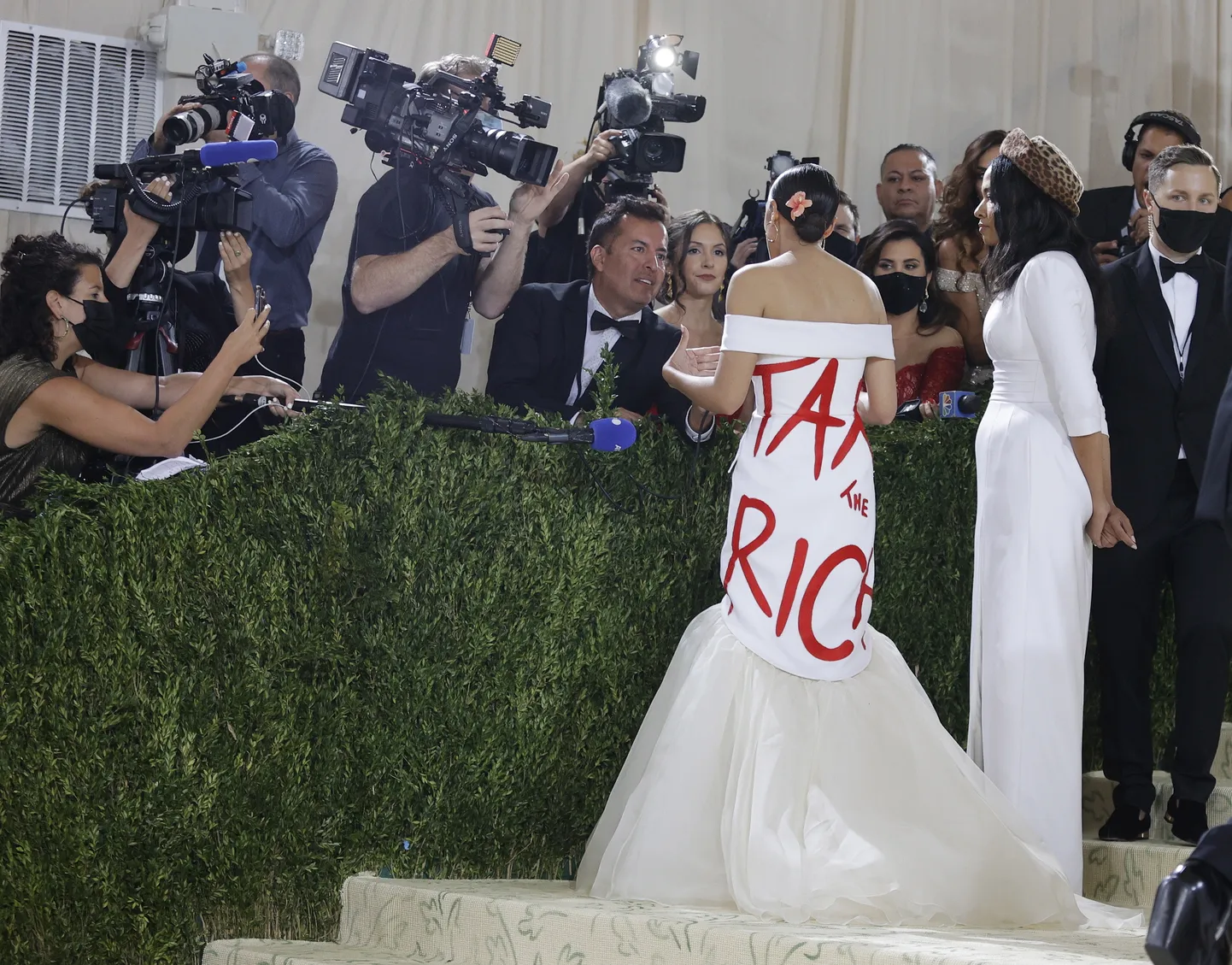 Alexandria Ocasio-Cortez Met Gala 2021.