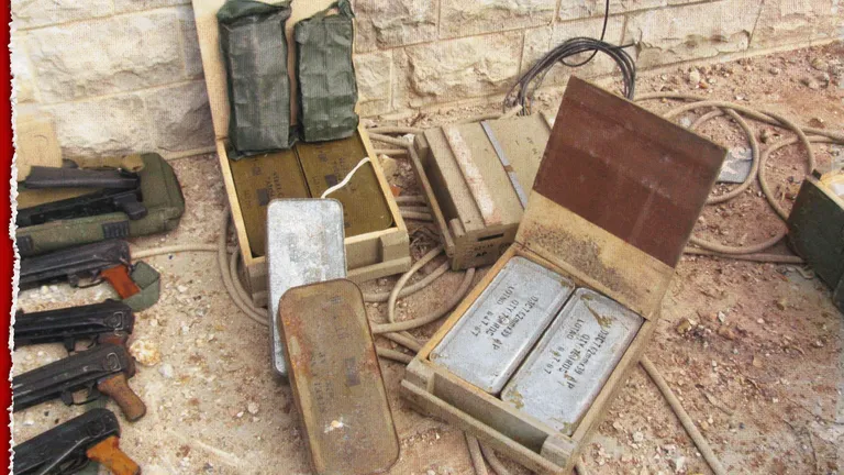 Оружие и боеприпасы, найденные ЦАХАЛ в одном из домов на юге Ливана.