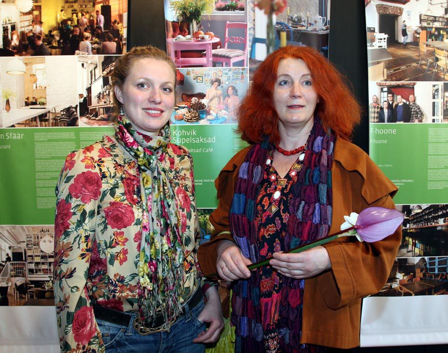 Kohviku Supelsaksad kujundajad Anna (vasakul) ja Ruth Huimerind.