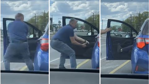 VIDEO ⟩ Korralik kino! Raevunud autojuht sikutas keset linnaliiklust teist juhti jalgupidi sõidukist välja