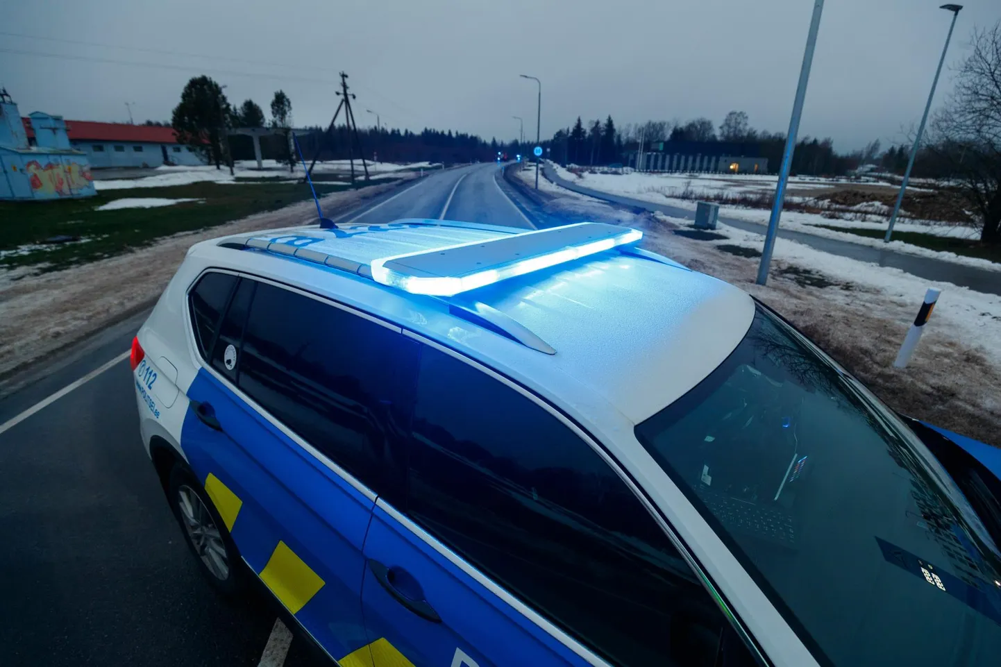 Politseiauto. Pilt on illustreeriv.