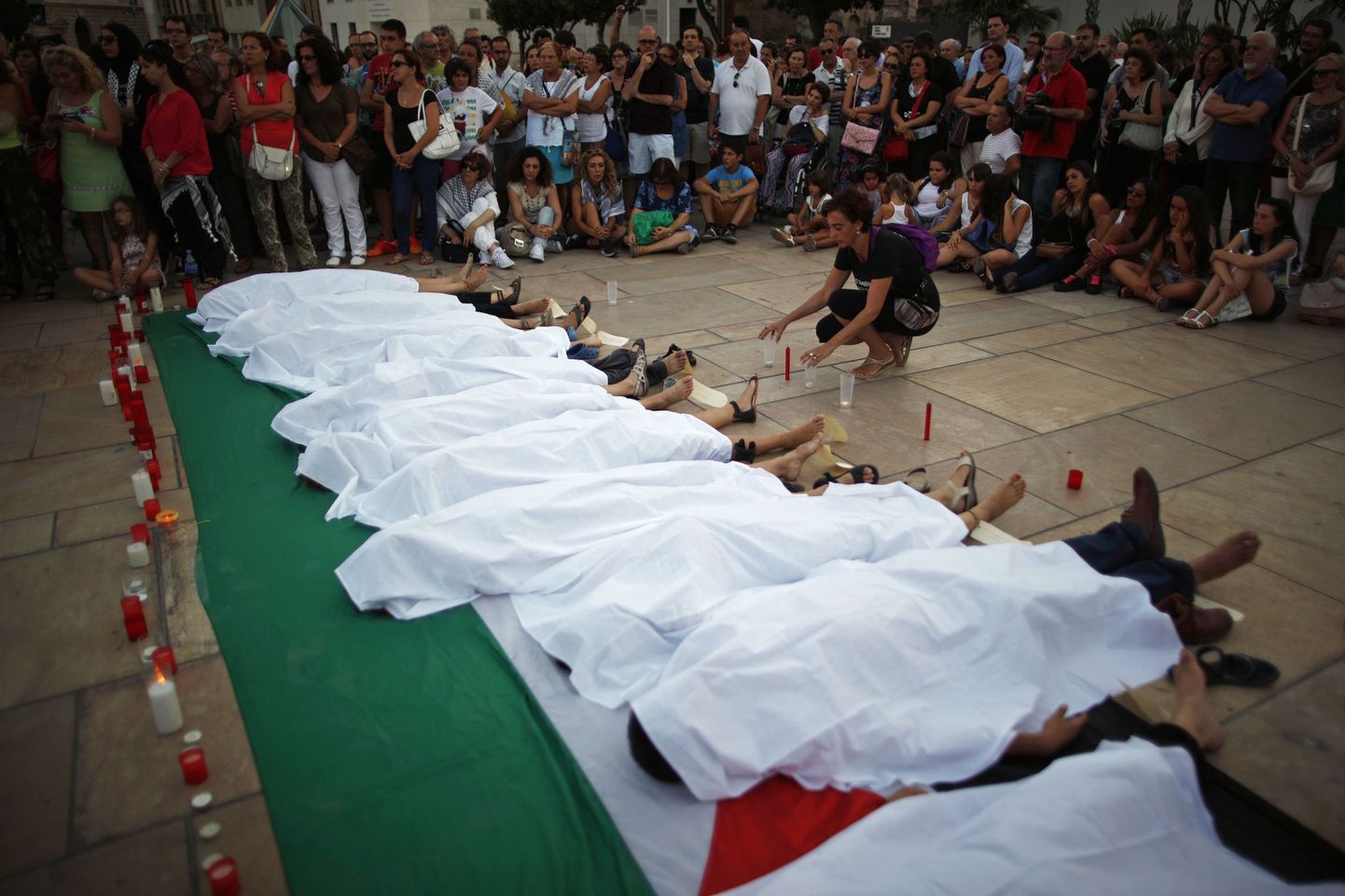 Meeleavaldus Gaza sõjalise operatsiooni vastu Hispaanias Malagas.