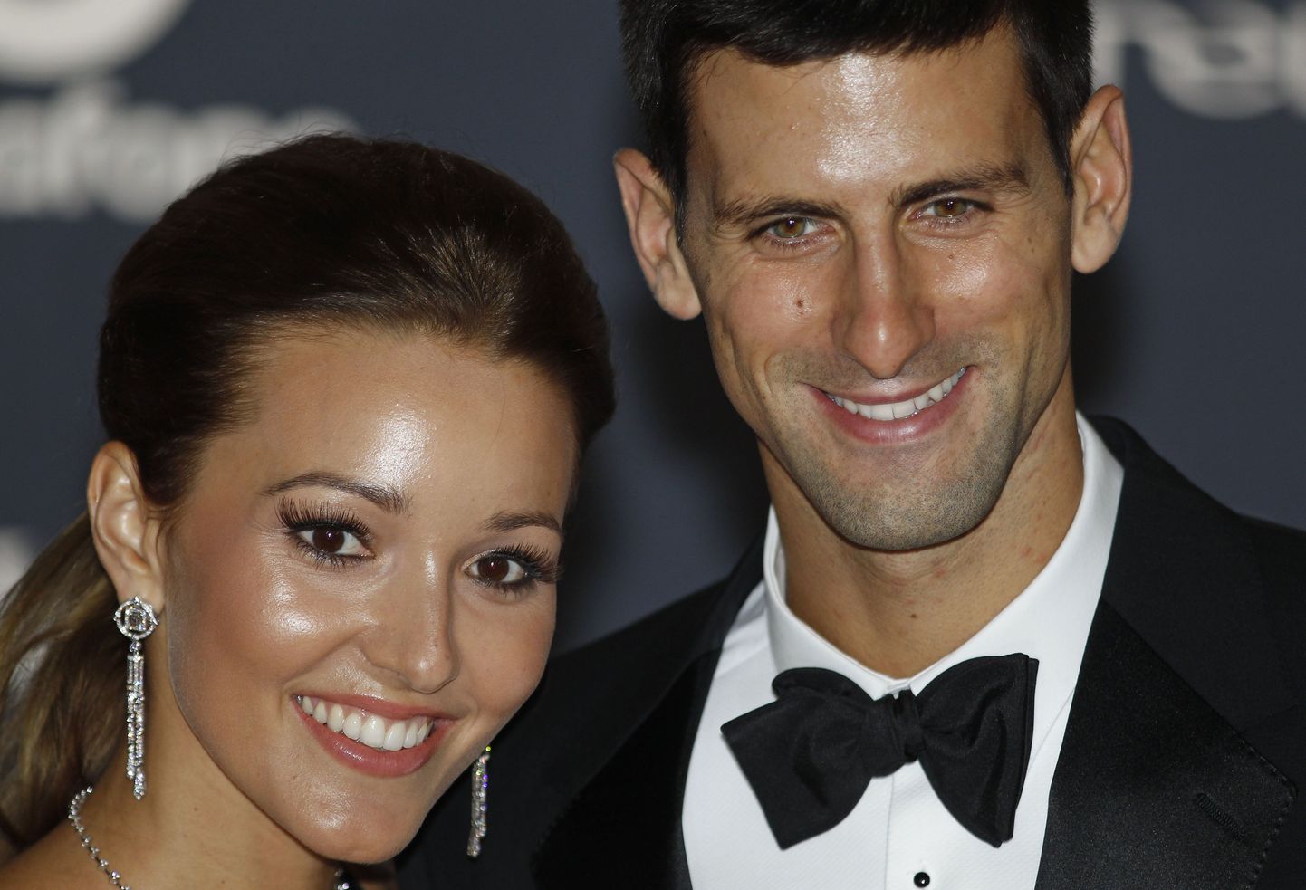 Novak Djokovic koos elukaaslase Jelena Risticiga Laureuse auhinnagalal.