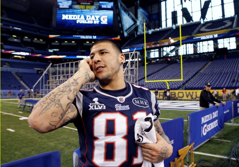 Aaron Hernandez päev enne NFL Super Bowli 2012. aastal